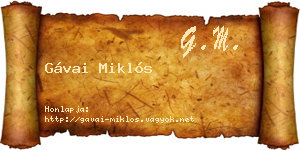 Gávai Miklós névjegykártya